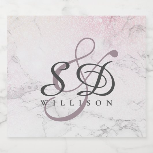 Aangepaste marmer met glitter-gegevens sparkling wijnetiket (Enkel label)