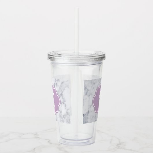 Aangepaste marmer met lavender Decal Acryl Drinkbeker (Rechts)