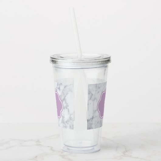 Aangepaste marmer met lavender Decal Acryl Drinkbeker (Links)