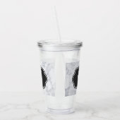 Aangepaste marmer met zwart decal acryl drinkbeker (Links)