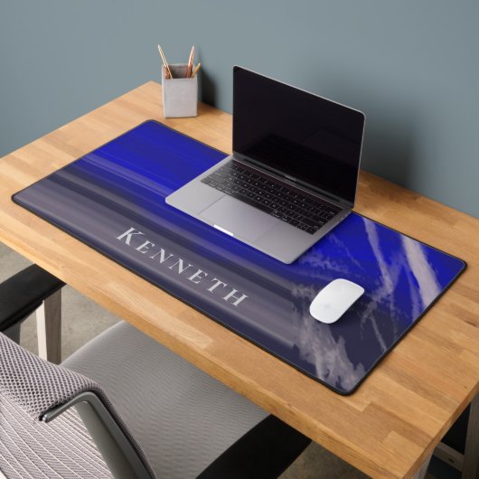 Aangepaste marmer Navy blauw grijs moderne abstrac Bureaumat (Kantoor 2)