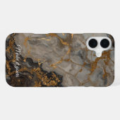 Aangepaste Marmeren Naam Telefoonhoes – Elegante G iPhone Hoesje (Achterkant horizontaal)