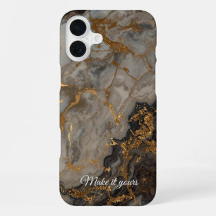 Aangepaste Marmeren Naam Telefoonhoes – Elegante G iPhone 16 Plus Hoesje