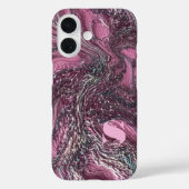 Aangepaste marmeren roze stijlvolle swirl borduurw Case-Mate iPhone case (Achterkant)