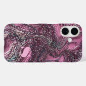 Aangepaste marmeren roze stijlvolle swirl borduurw Case-Mate iPhone case (Achterkant (horizontaal))