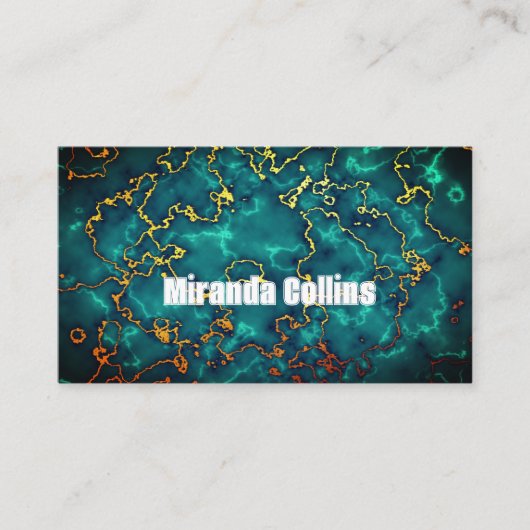 Aangepaste Marmeren Sophisticated Script Minimalis Visitekaartje (Voorkant)