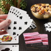 Aangepaste marmeren strepen roze bordeauxrood ombr pokerkaarten (Insitu)