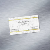 Aangepaste marmertextuur met Faux Gold Border Visitekaartje Magneet (Voorbeeld)