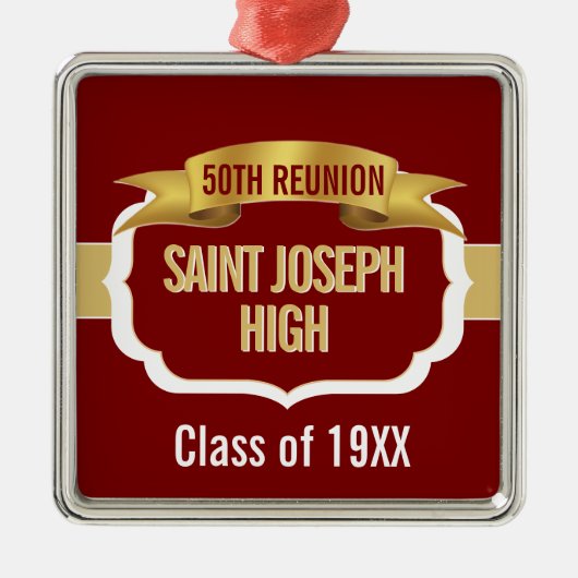 Aangepaste Maroon 50e klasreünie  Metalen Ornament (Voorkant)