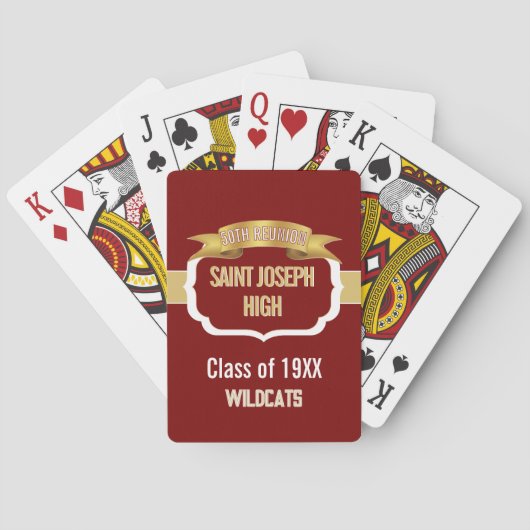 Aangepaste MAROON 50e klasreünie  Pokerkaarten (Achterkant)