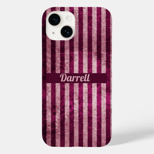 Aangepaste maroon- en duuskroze strepen Case-Mate iPhone case (Achterkant)
