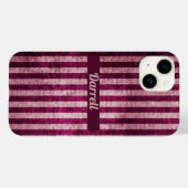 Aangepaste maroon- en duuskroze strepen Case-Mate iPhone case (Achterkant (horizontaal))