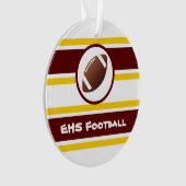 Aangepaste Maroon- en Gold-Football-versiering Ornament (voorkant)