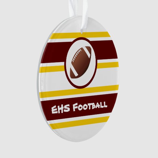 Aangepaste Maroon- en Gold-Football-versiering Ornament (voorkant)