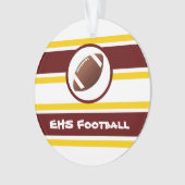 Aangepaste Maroon- en Gold-Football-versiering Ornament (voorkant)