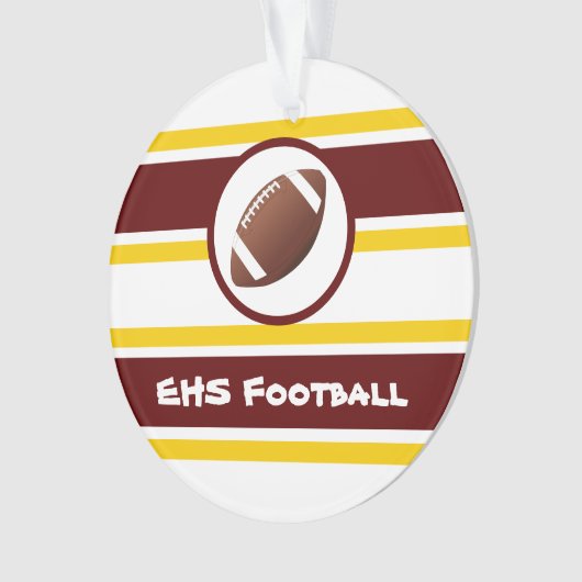 Aangepaste Maroon- en Gold-Football-versiering Ornament (voorkant)