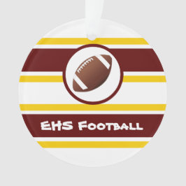 Aangepaste Maroon- en Gold-Football-versiering Ornament