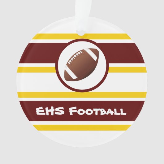 Aangepaste Maroon- en Gold-Football-versiering Ornament (voorkant)