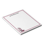 Aangepaste Maroon Heart Patterned Boot Notitieblok (Schuin)