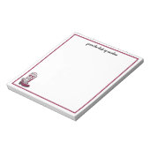 Aangepaste Maroon Heart Patterned Boot Notitieblok (Linkerzijde)