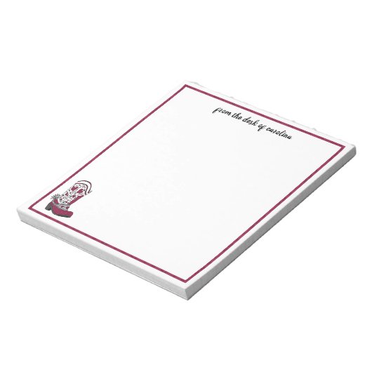 Aangepaste Maroon Heart Patterned Boot Notitieblok (Linkerzijde)