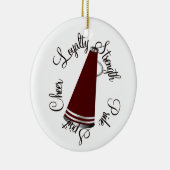 Aangepaste Maroon Megaphone Cheerleader Ornament (Rechts)