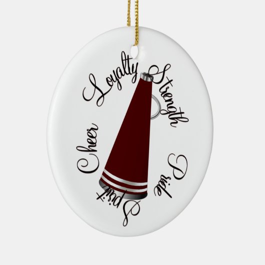 Aangepaste Maroon Megaphone Cheerleader Ornament (Rechts)