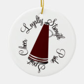 Aangepaste Maroon Megaphone Cheerleader Ornament (Voorkant)
