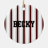 Aangepaste Maroon Megaphone Cheerleader Ornament (Achterkant)