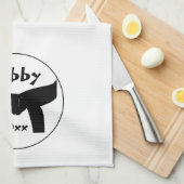 Aangepaste Martial Arts Black Belt Keuken Handdoek (Quarter Fold)