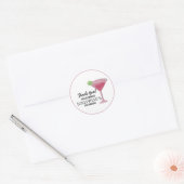 Aangepaste Martini Glas Cosmo Verjaardagsfeestje Ronde Sticker (Envelop)