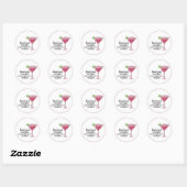 Aangepaste Martini Glas Cosmo Verjaardagsfeestje Ronde Sticker (Vel)