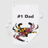 Aangepaste Maryland Flag Blue Crab Golf Towel Golfhanddoek (Insitu)
