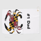 Aangepaste Maryland Flag Blue Crab Golf Towel Golfhanddoek (Horizontaal)