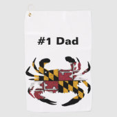 Aangepaste Maryland Flag Blue Crab Golf Towel Golfhanddoek (Voorkant)
