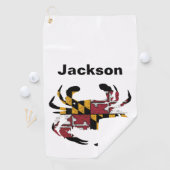 Aangepaste Maryland Flag Blue Crab Golf Towel Golfhanddoek (Insitu)