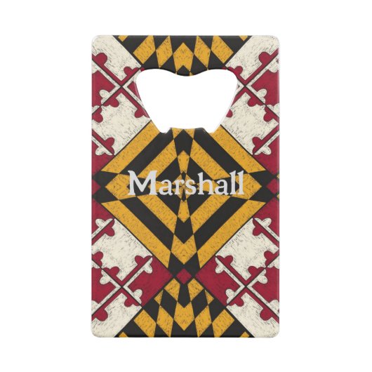 Aangepaste Maryland State Flag Bottle Open Creditkaart Flessenopener (Voorkant)