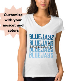 Aangepaste mascotte honkbal trendy grunge t-shirt