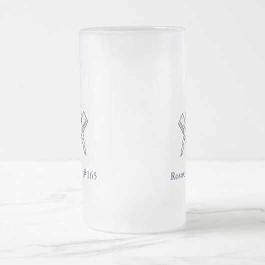 Aangepaste Masonic Blue Lodge-Mok Matglas Bierpul (Center)