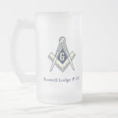 Aangepaste Masonic Blue Lodge-Mok Matglas Bierpul (Links)