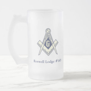 Aangepaste Masonic Blue Lodge-Mok Matglas Bierpul