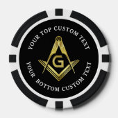 Aangepaste Masonic Poker Chips | Vierkant en kompa (Voorkant)
