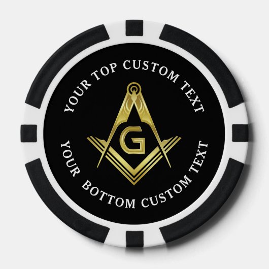 Aangepaste Masonic Poker Chips | Vierkant en kompa (Voorkant)