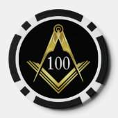Aangepaste Masonic Poker Chips | Vierkant en kompa (Achterkant)