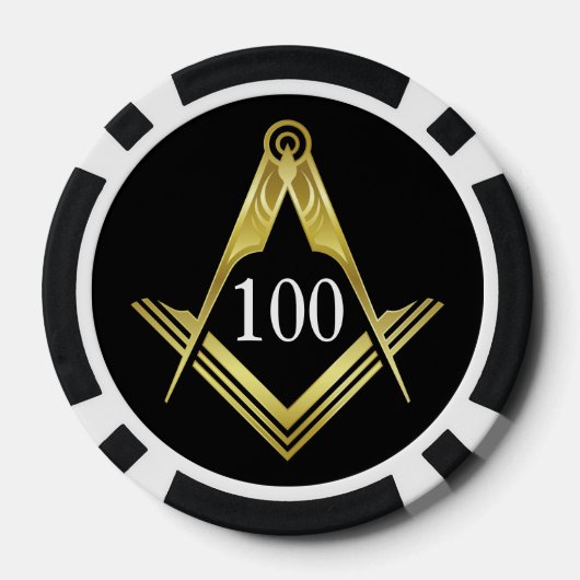 Aangepaste Masonic Poker Chips | Vierkant en kompa (Achterkant)