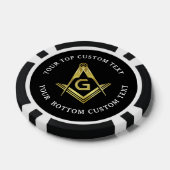 Aangepaste Masonic Poker Chips | Vierkant en kompa (Enkel)