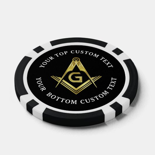 Aangepaste Masonic Poker Chips | Vierkant en kompa (Enkel)