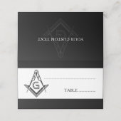 Aangepaste Masonic Tafel Decoraties | Vrijmetselar Plaatskaartje (Buitenkant ongevouwen)