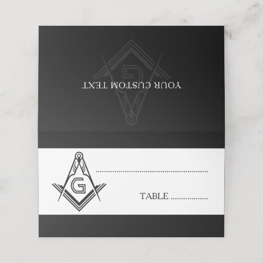 Aangepaste Masonic Tafel Decoraties | Vrijmetselar Plaatskaartje (Buitenkant ongevouwen)