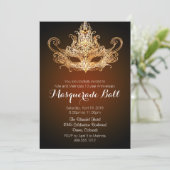 Aangepaste Masquerade Ball Jubileum-uitnodigingen Kaart (Staand voorkant)